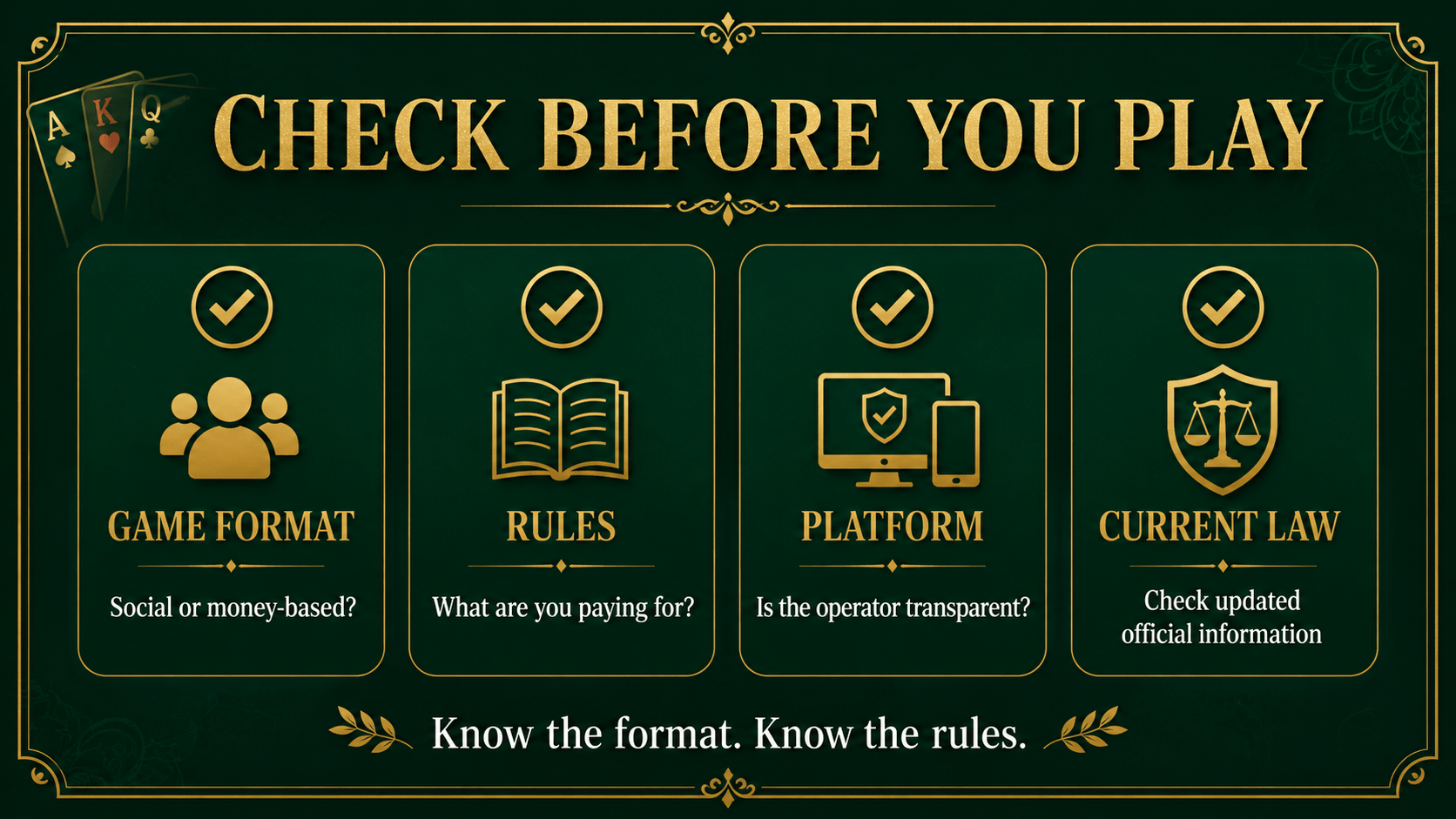 Legal checklist before playing online Rummy in India