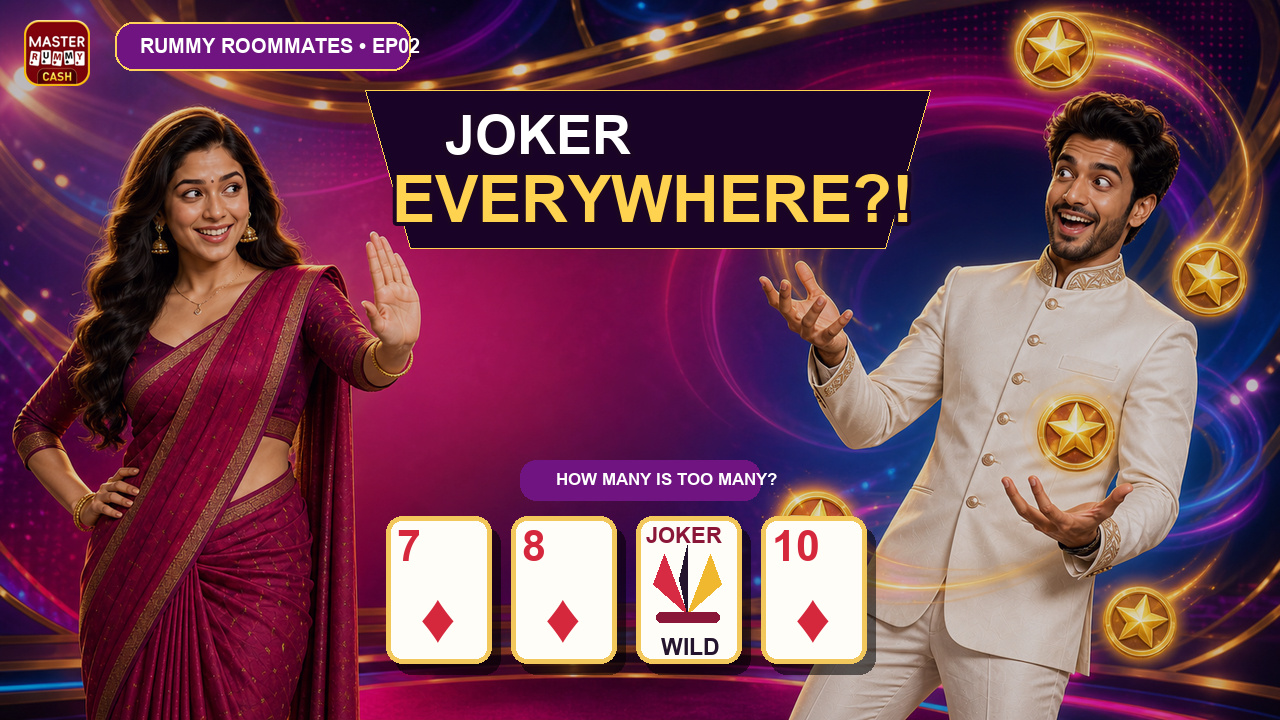 Riya stops Arjun from using Jokers everywhere beside a 7 of Diamonds, 8 of Diamonds, Joker and 10 of Diamonds impure sequence